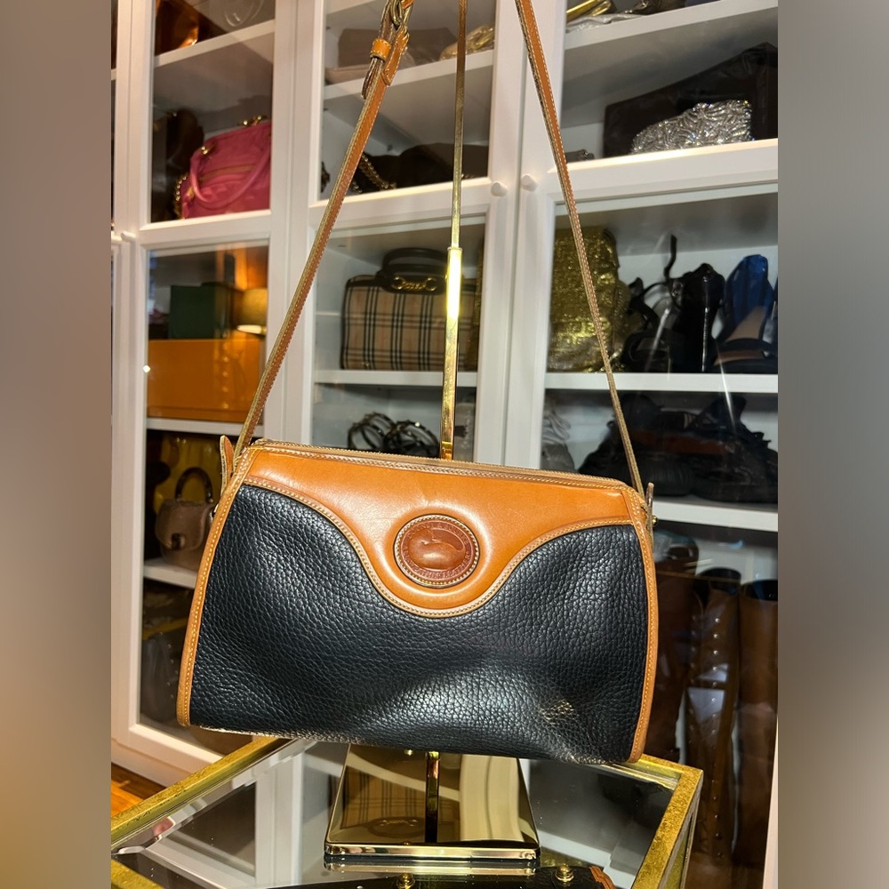 Black and Tan Vintage Dooney & Bourke Cross-Body